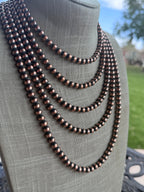 Handcrafted Copper 6mm Beaded Necklace