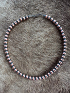 Handcrafted Copper 6mm Beaded Necklace