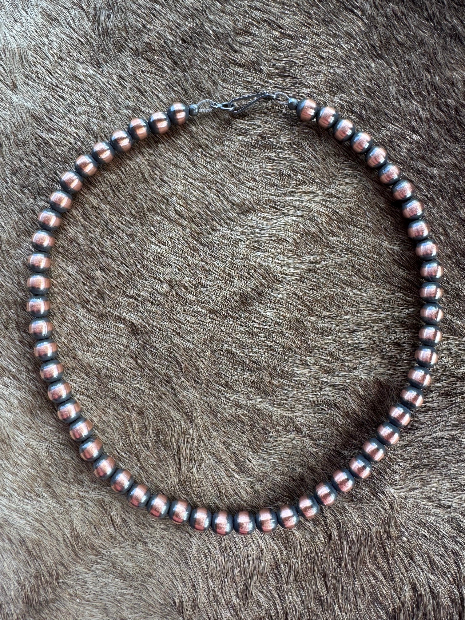 Handcrafted Copper 6mm Beaded Necklace