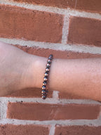 Handcrafted Copper 6mm Beaded Bracelet 7.5"