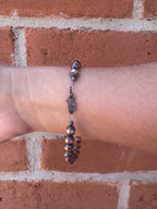 Handcrafted Copper 6mm Beaded Bracelet 7.5"