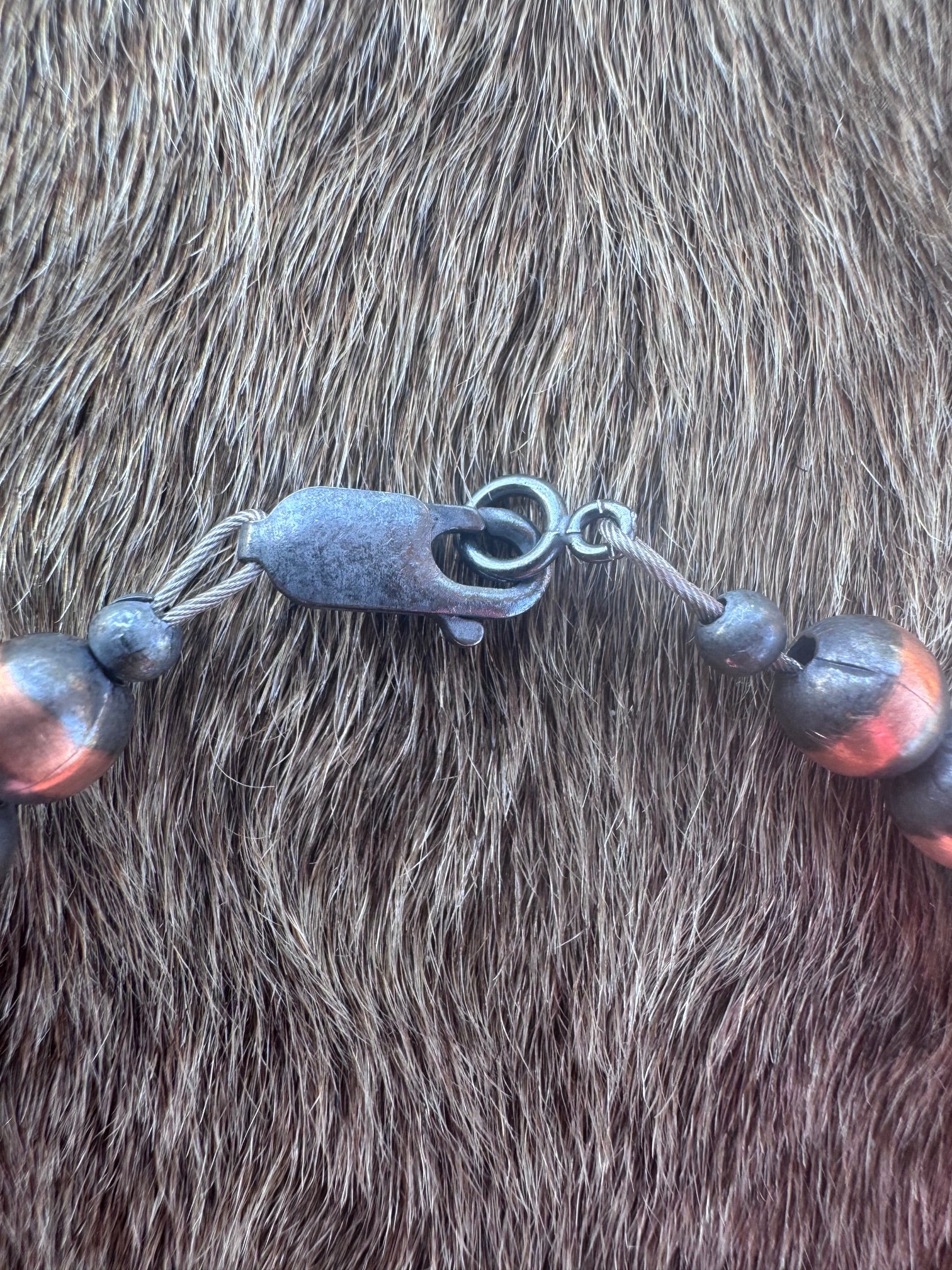 Handcrafted Copper 6mm Beaded Bracelet 7.5"