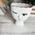 Coquette Porcelain Vases Set Of 2 Wink And Smile Ceramic Vases With Gold Trim Slim Vanity Decor