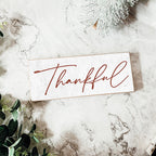 Give Thanks Rustic Wall Sign Set 10x4x1 Inch, Rust Background White Script, Single Or 2-Pack