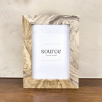 Neue Hand Marbled Wood Picture Frame - B&W & Neutrals (5x7)