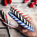Black Braided Coaster Set 4-Pack Candy Cane Stripe Coasters Table Protectors