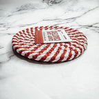 Black Braided Coaster Set 4-Pack Candy Cane Stripe Coasters Table Protectors