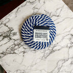 Black Braided Coaster Set 4-Pack Candy Cane Stripe Coasters Table Protectors
