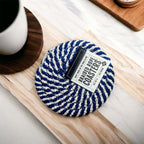 Black Braided Coaster Set 4-Pack Candy Cane Stripe Coasters Table Protectors