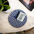 Black Braided Coaster Set 4-Pack Candy Cane Stripe Coasters Table Protectors