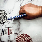 Black Braided Coaster Set 4-Pack Candy Cane Stripe Coasters Table Protectors