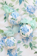 Blue hydrangea chinoiserie hand-painted ornament