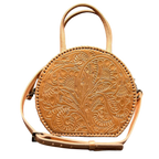 The Dixie| Hand-Tooled Leather Canteen Handbag