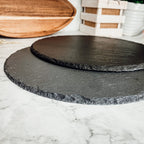Slate Round 11" Cheese Board Natural Layered Edge Slim 5-6mm