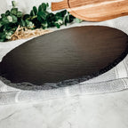 Slate Round 11" Cheese Board Natural Layered Edge Slim 5-6mm