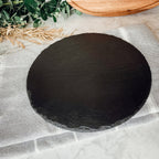 Slate Round 11" Cheese Board Natural Layered Edge Slim 5-6mm
