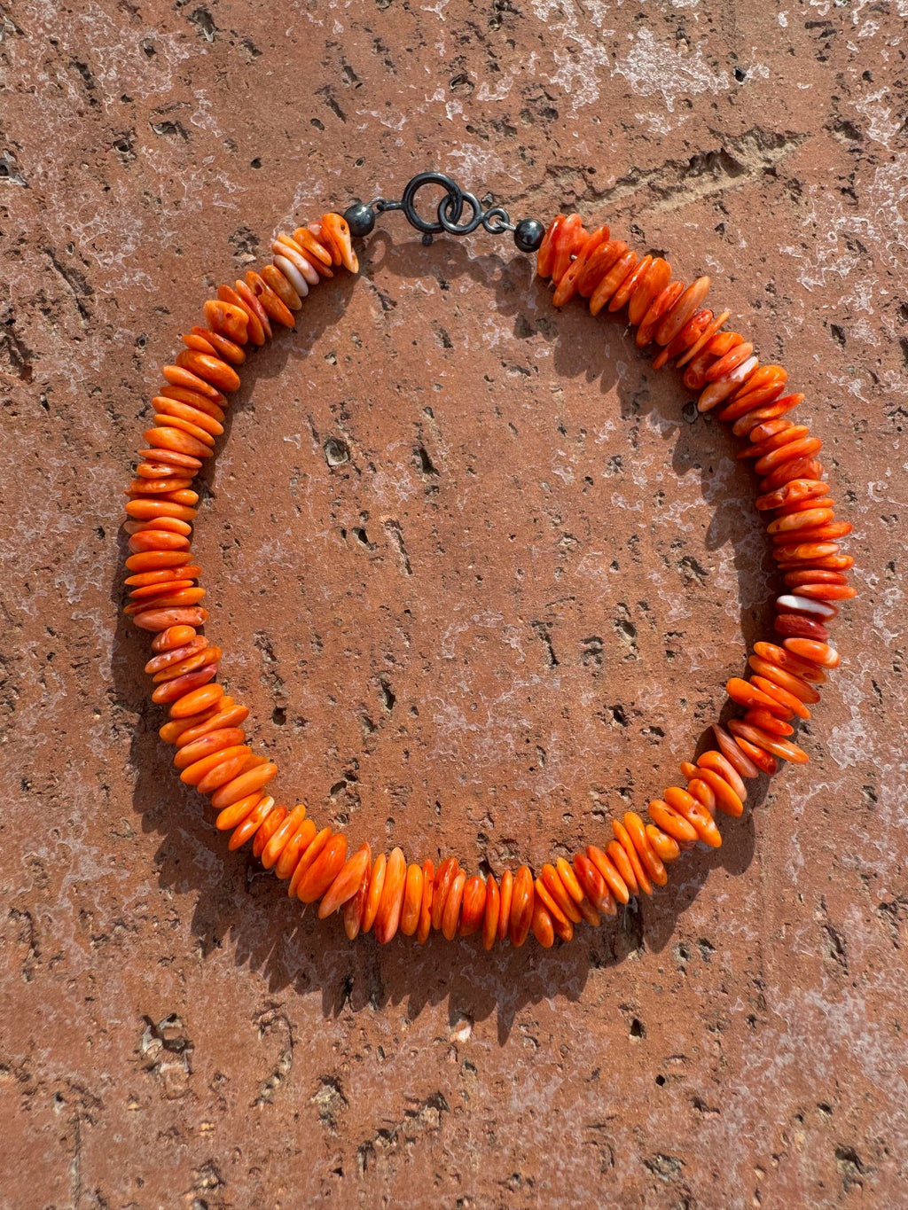 Handcrafted Spiny & Sterling Silver Beaded Bracelet 7.5"