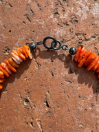 Handcrafted Spiny & Sterling Silver Beaded Bracelet 7.5"