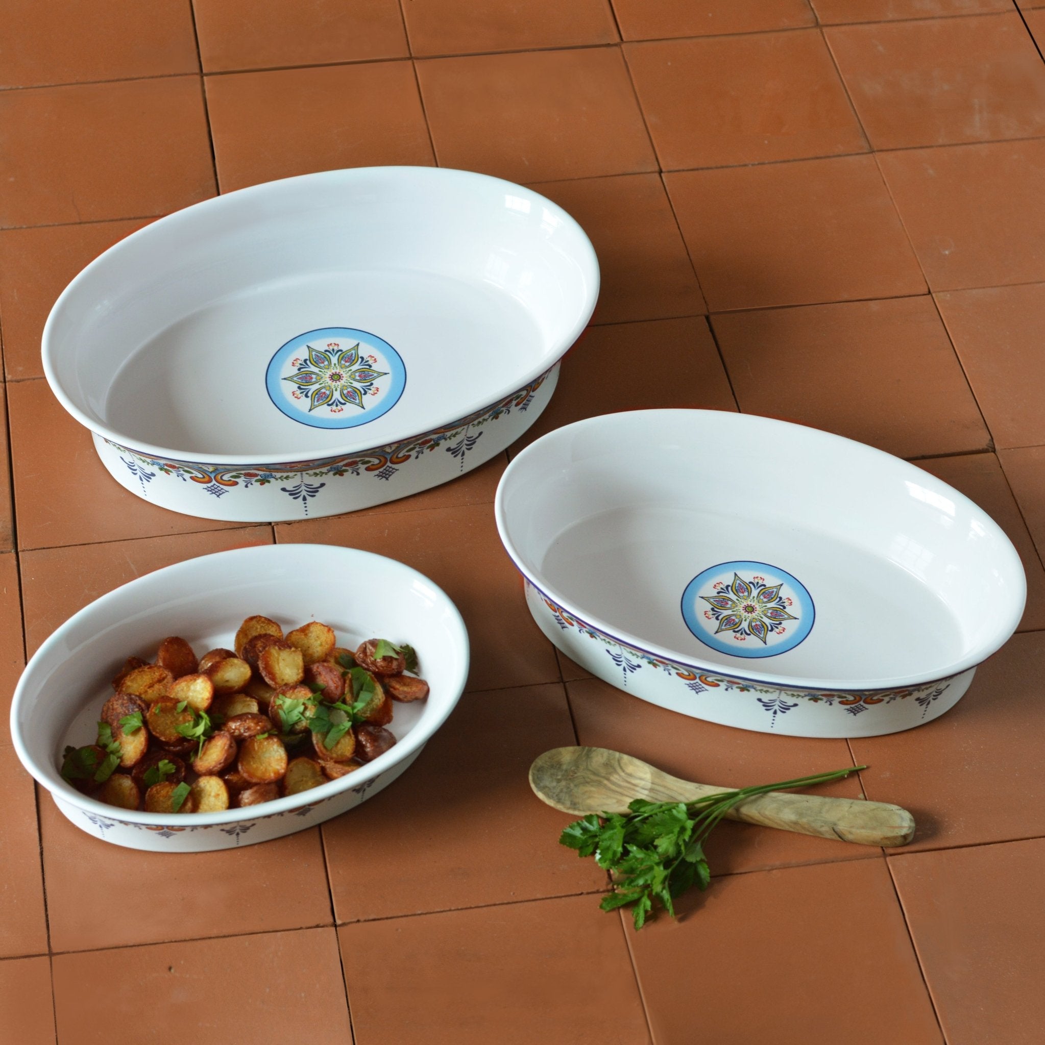Zanzibar Oven to Table Stoneware Oval Baking Dishes , Set of 3 - Che Cose Belle