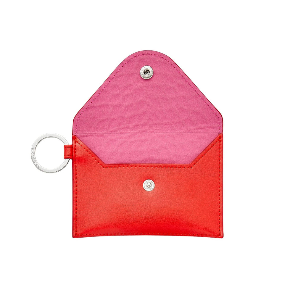 Keychain Wallet — Red Leather Envelope Wallet