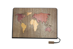 Handcrafted Wood Journal / Planner (World Map Inlay - Black Walnut)