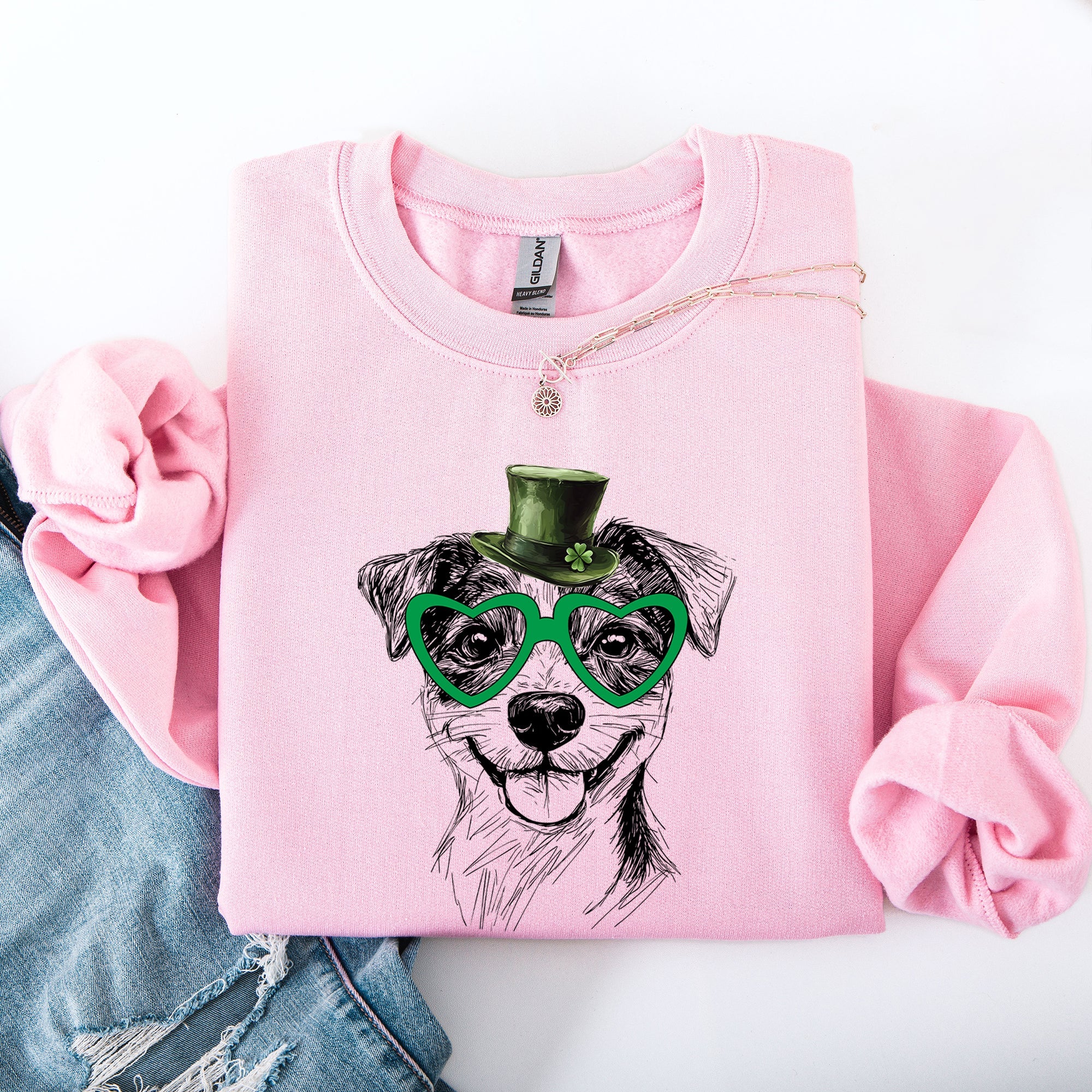 Jack Russell, Adorable Dog, St Patrick's Day, Lucky, Irish Sweatshirt