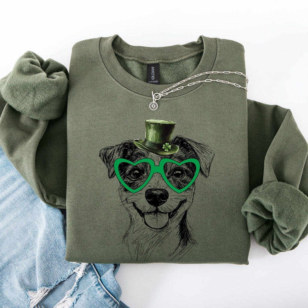 Jack Russell, Adorable Dog, St Patrick's Day, Lucky, Irish Sweatshirt