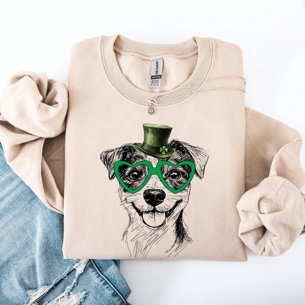 Jack Russell, Adorable Dog, St Patrick's Day, Lucky, Irish Sweatshirt