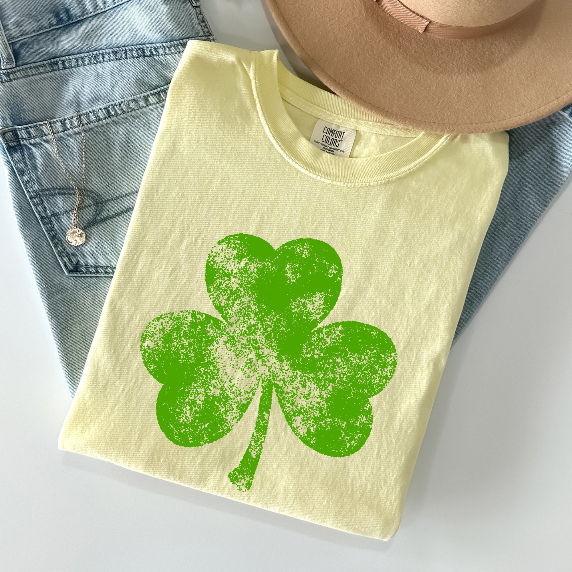 Vintage Shamrock, St Patrick's Day Comfort Colors Tshirt