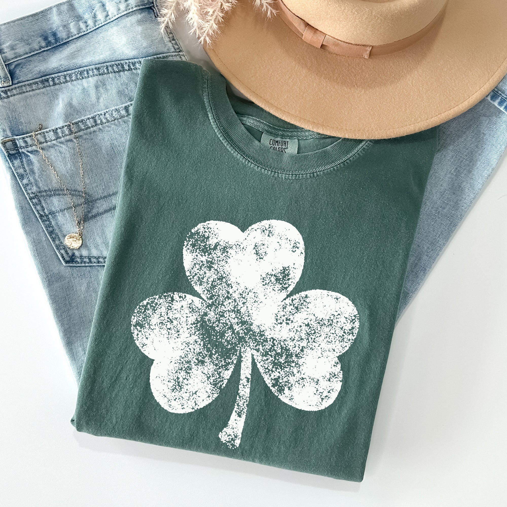Vintage Shamrock, St Patrick's Day Comfort Colors Tshirt