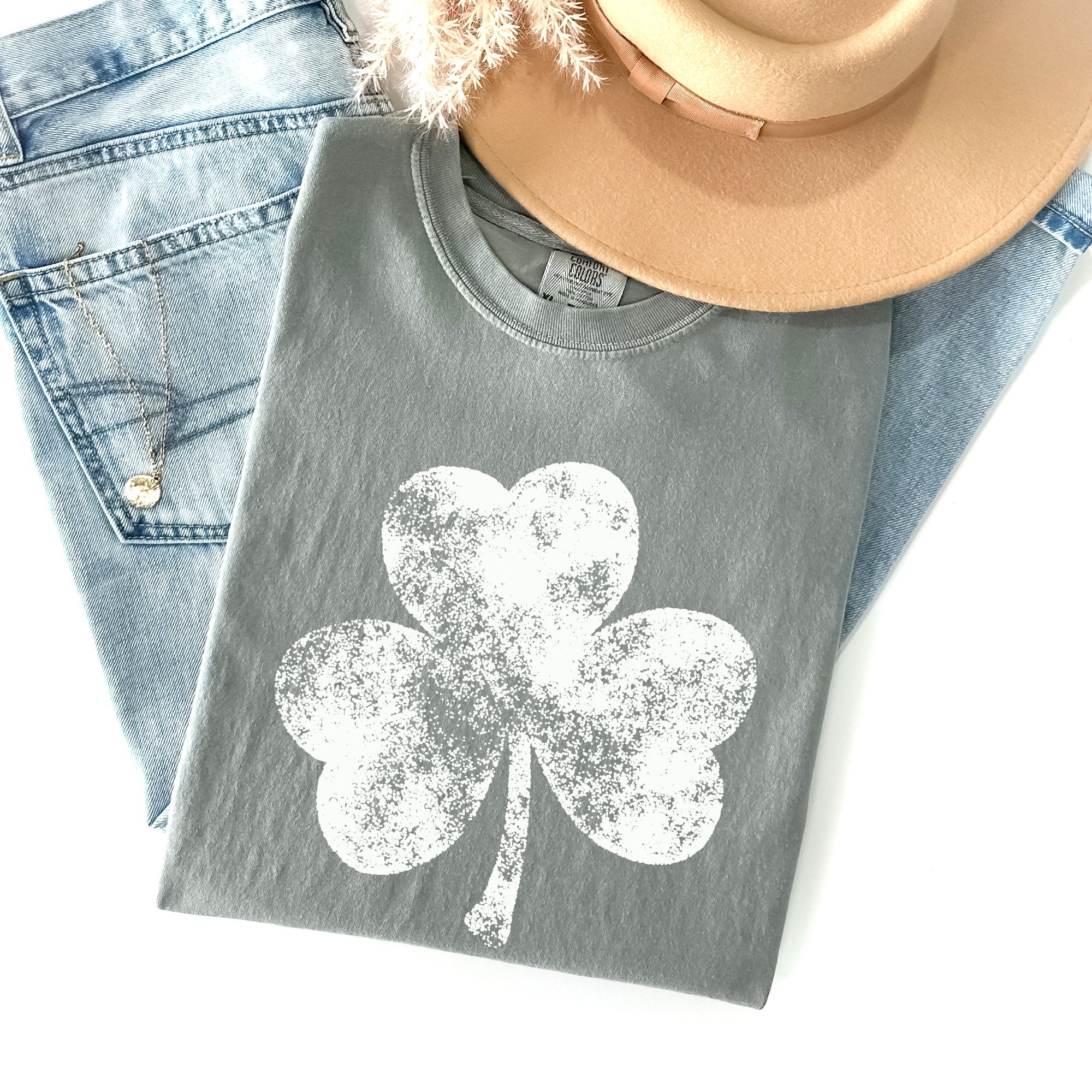 Vintage Shamrock, St Patrick's Day Comfort Colors Tshirt