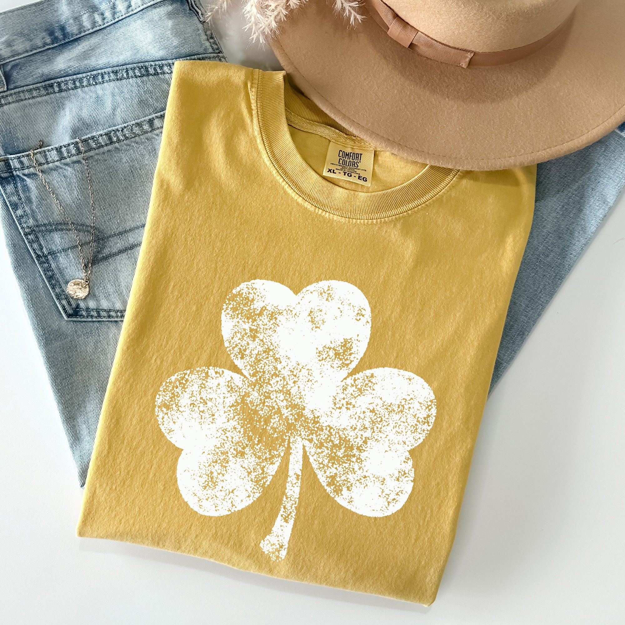 Vintage Shamrock, St Patrick's Day Comfort Colors Tshirt