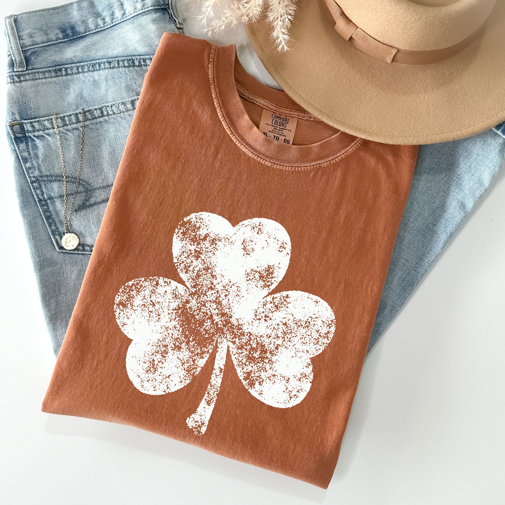 Vintage Shamrock, St Patrick's Day Comfort Colors Tshirt