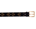 The Lazio Navy Blue Suede Leather Belt