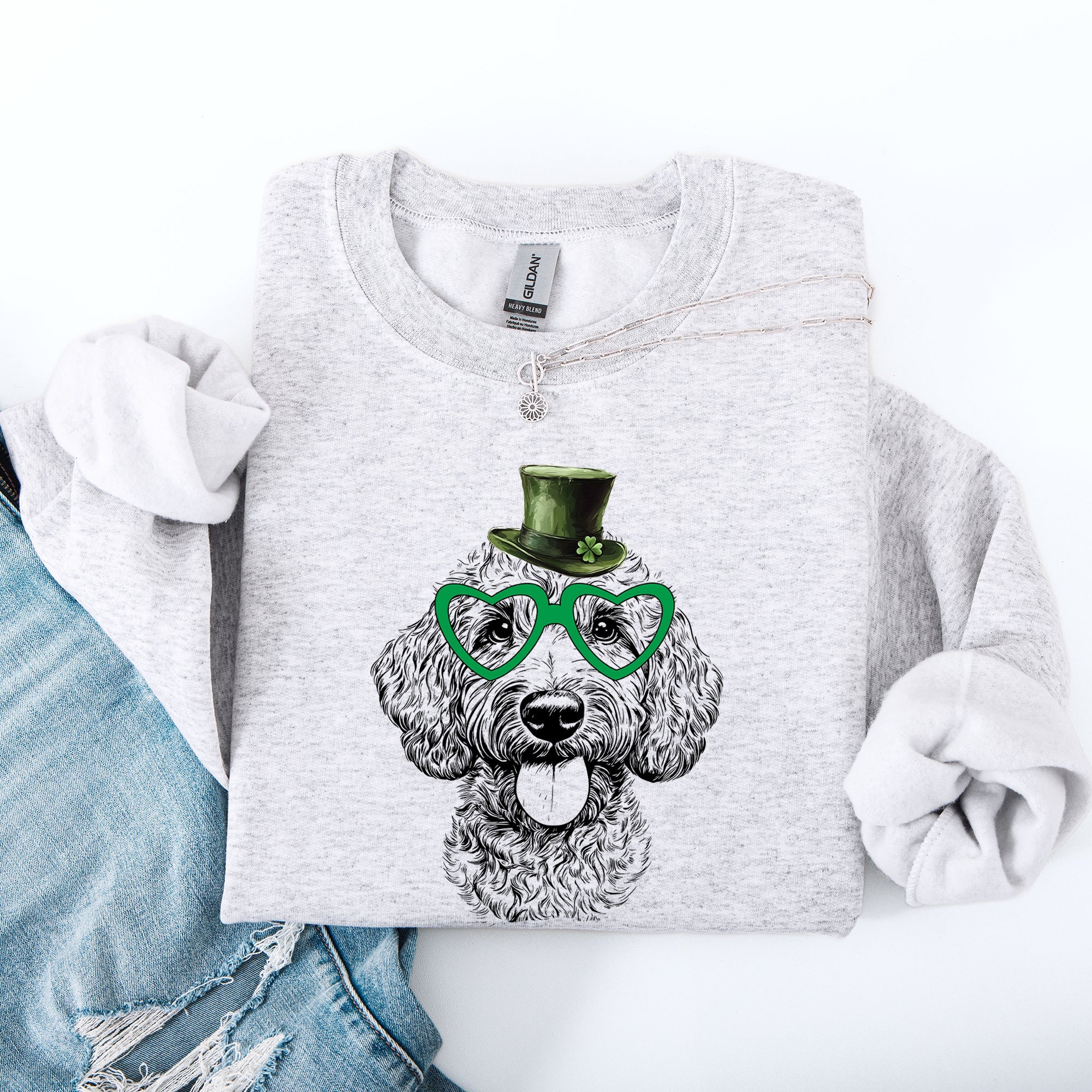 Labradoodle, Adorable Dog, St Patrick's Day, Lucky, Irish Sweatshirt