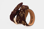 The Lazio Burgundy  Suede Leather Belt