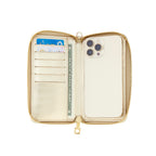 Zip Around Leather Wallet — Gold