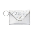 Keychain Wallet — Silver Leather Envelope Wallet