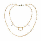 Love Open Heart Long Chain Necklace
