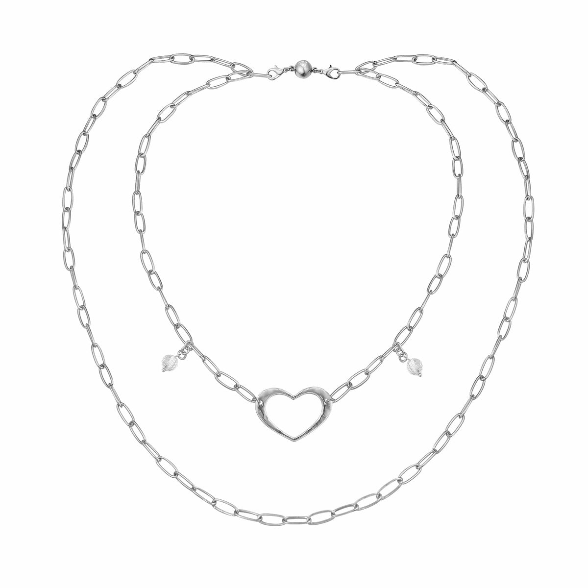 Love Open Heart Long Chain Necklace