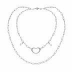 Love Open Heart Long Chain Necklace