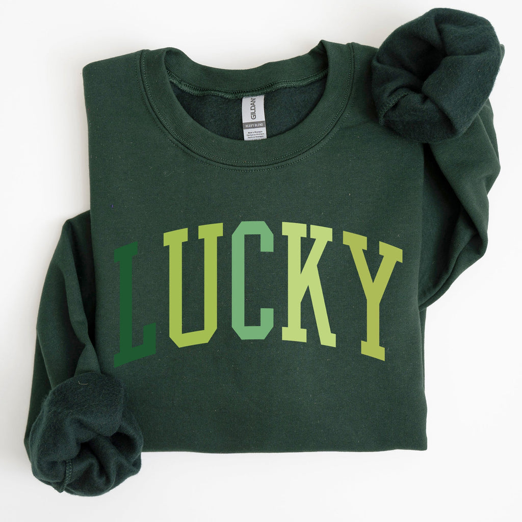 Lucky, Collegiate, St Patrick's Day Sweatshirt