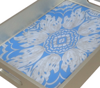 Handmade Reverse Painted Mirror Tray Sky Blue - Medium Arcadia Home