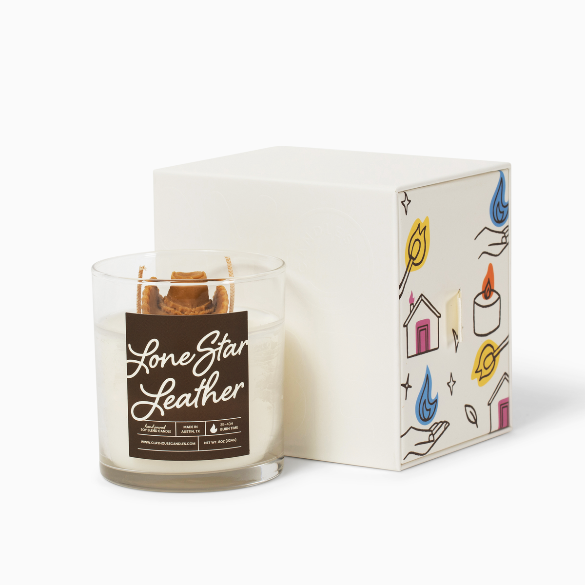Lone Star Leather Container Candle