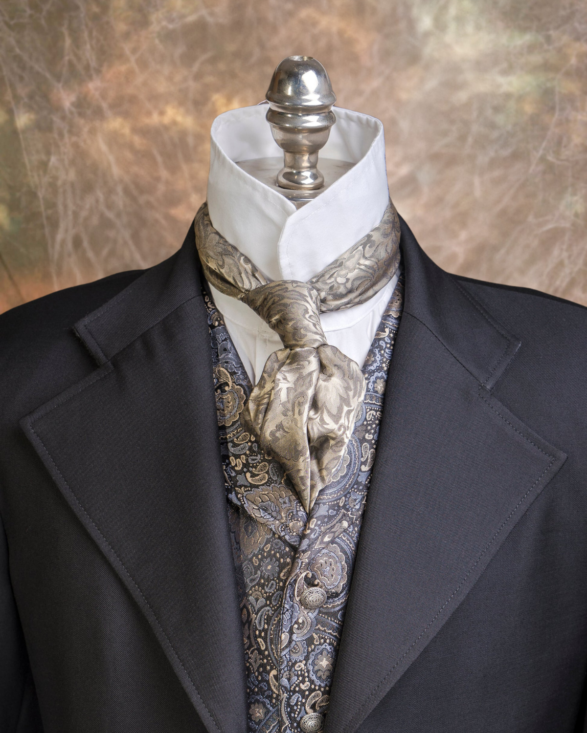 Men's Black Gabardine Wool Frock Coat