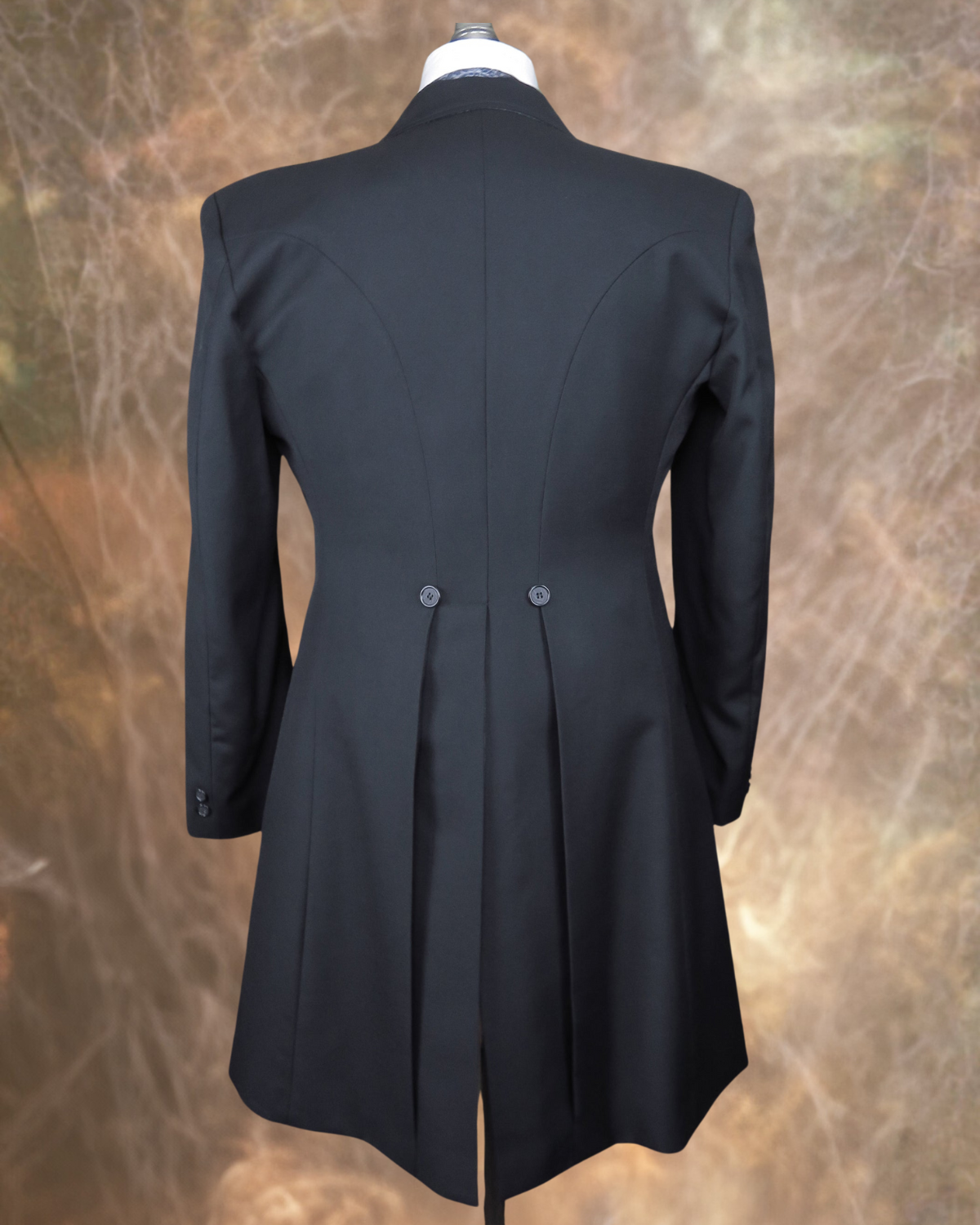 Men's Black Gabardine Wool Frock Coat