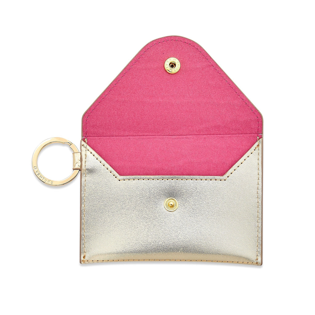 Keychain Wallet — Gold Leather Envelope Wallet