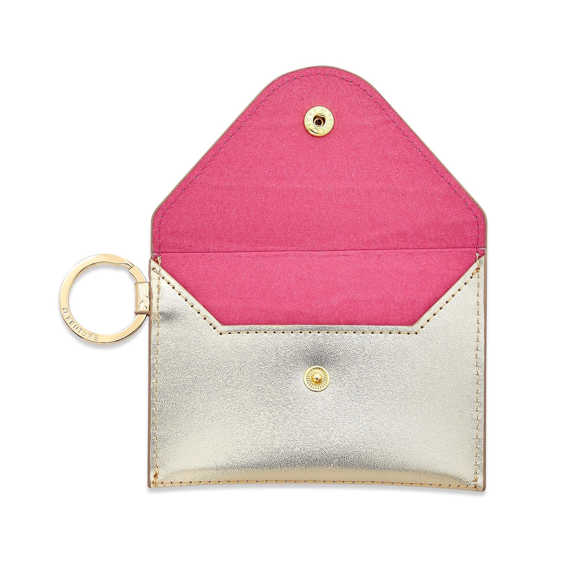 Keychain Wallet — Gold Leather Envelope Wallet