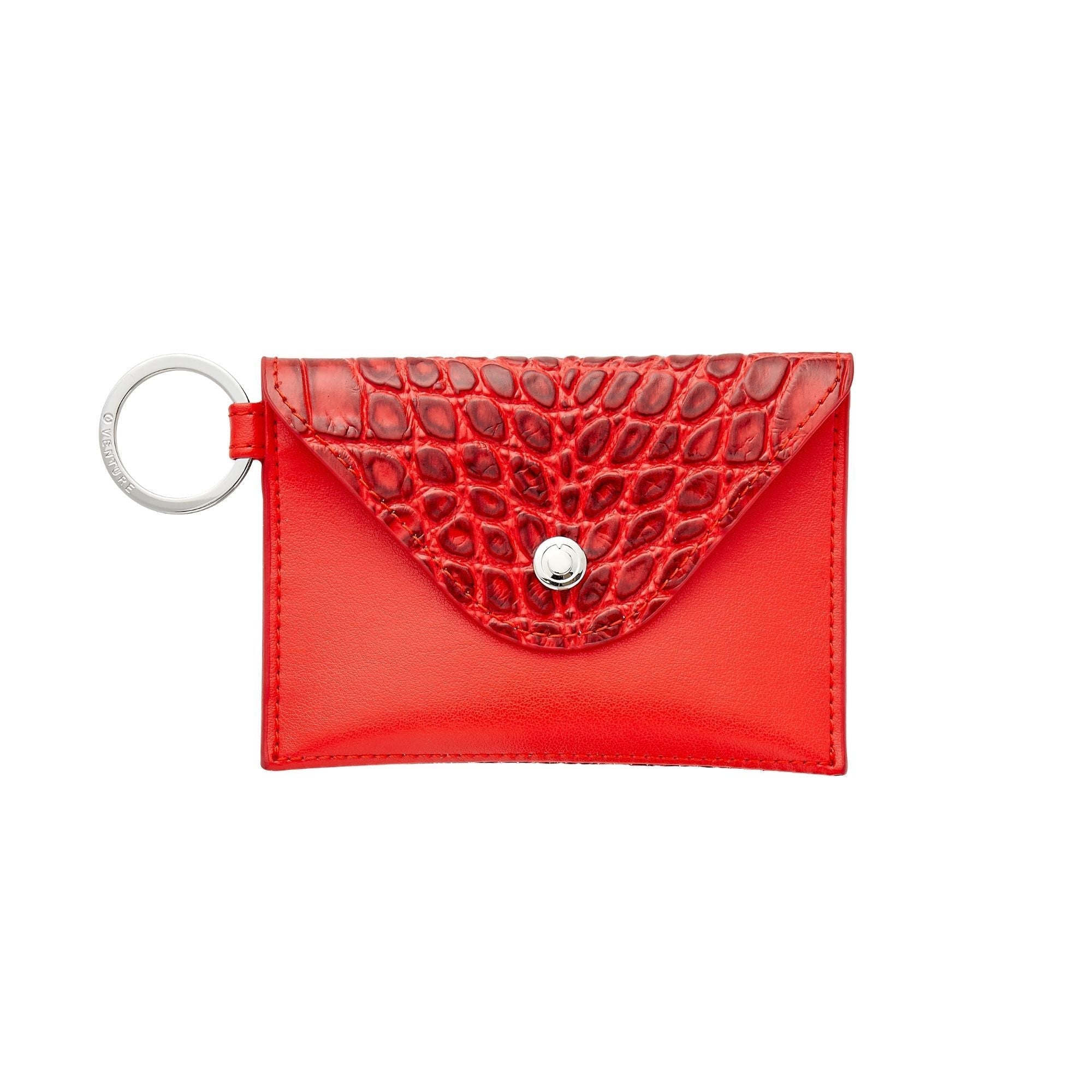 Keychain Wallet — Red Leather Envelope Wallet