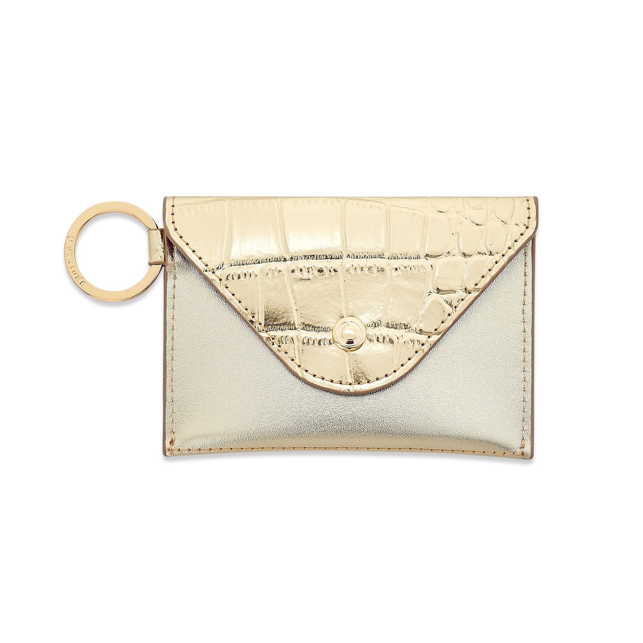 Keychain Wallet — Gold Leather Envelope Wallet
